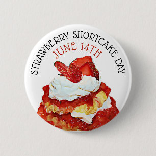 Jordgubbskårta Dagen den 14 juni Helgdag Button Knapp