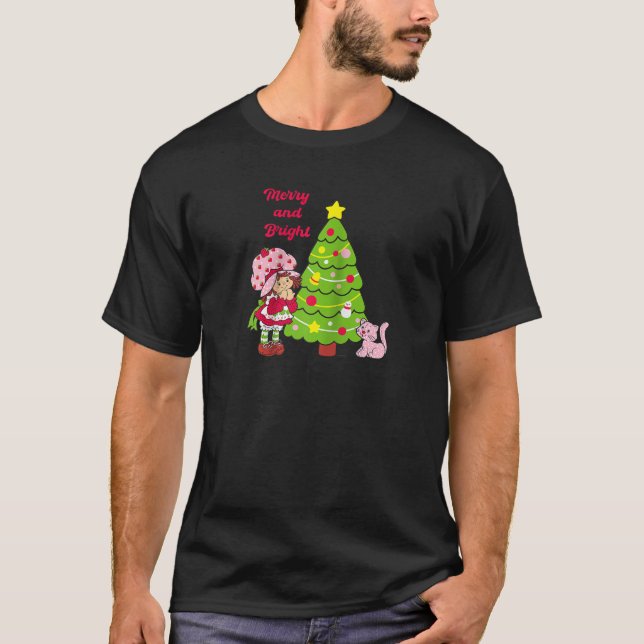 Jordgubbskårta - Merry and Bright jul Tr T Shirt (Framsida)