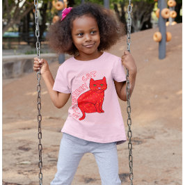 Jordgubbskattungar rosa katt söt snyggt t shirt