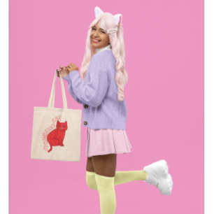 Jordgubbskattungar rosa katt söt snyggt tygkasse