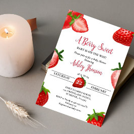 Jordgubbskirdusch | Berry Sweet baby Inbjudningar