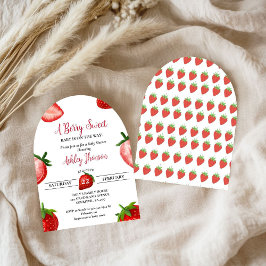 Jordgubbskirdusch | Berry Sweet baby Inbjudningar