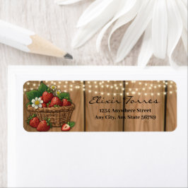 Jordgubbskläder, sötad Basket, babyskor Returadress Etikett