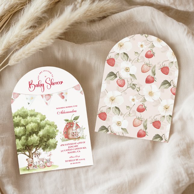 Jordgubbskläder, trädskö inbjudningar (Skapare uppladdad)