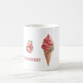 Jordgubbskon med glass kaffemugg