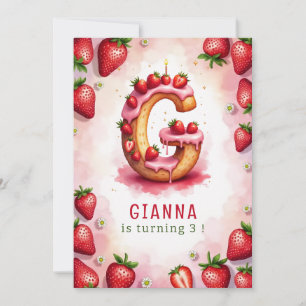 Jordgubbskonstruktion Inbjudan Brev G Cake Design