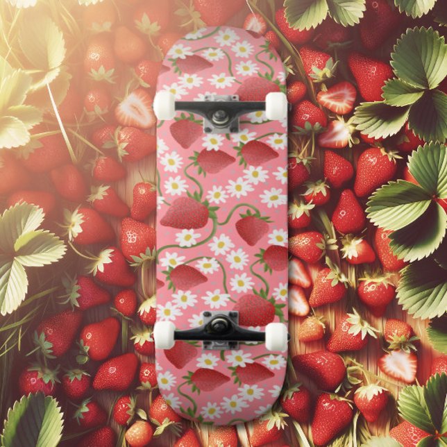 Jordgubbskorpan, röd och rosa mini skateboard bräda 18,5 cm (Skapare uppladdad)