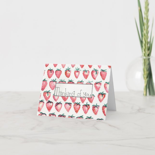 Jordgubbskort Tack Kort (Framsida)