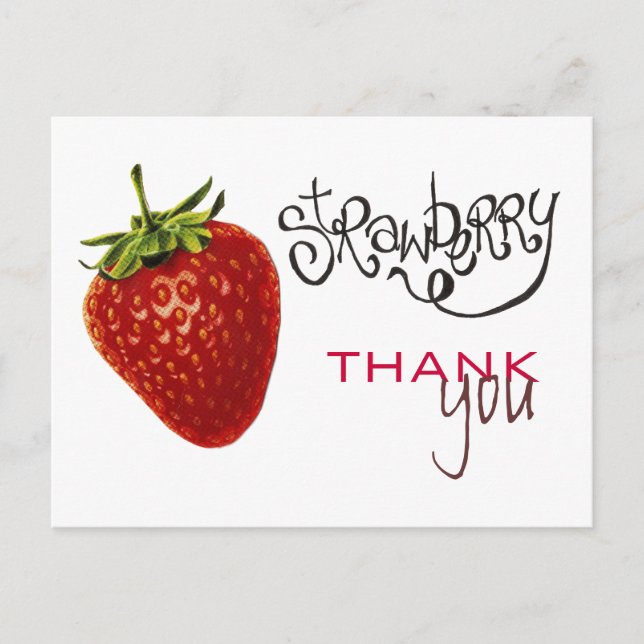 Jordgubbskort Tackkort vykort (Framsida)