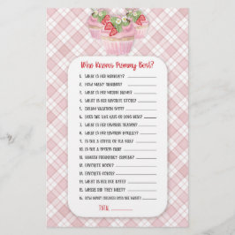 Jordgubbskupaka Rosa Baby till Bee Shower Game Flygblad