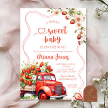 Jordgubbslastbilar Sommar Babyshower
