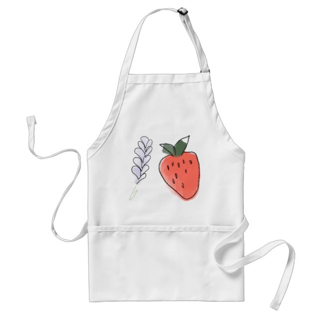 Jordgubbslavender Watercolor Apron Förkläde (Framsidan)