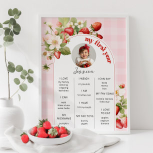 Jordgubbsmålets första födelsedag, fotmilsten part poster