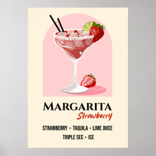 Jordgubbsmargarita med saltkant recept konst poster