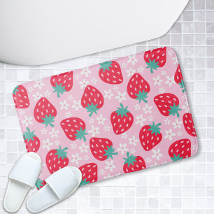 Jordgubbsmat Girly Coquette Rosa & Red Bath Mat Badrumsmatta