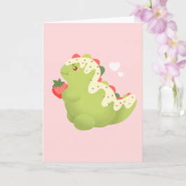 Jordgubbsmatcha Dinosaurie Kort
