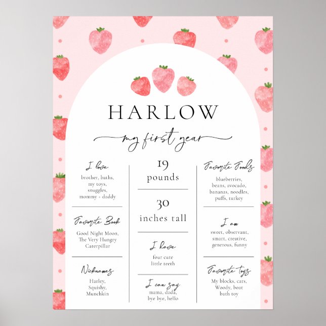 Jordgubbsmilstolpe Poster | Berry First (Framsidan)