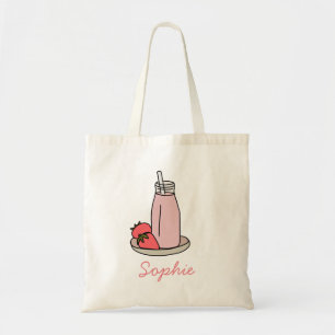 Jordgubbsmjölkskakretro rosa tygkasse