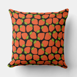 Jordgubbsmönster Halloween Höst Orange Kudde