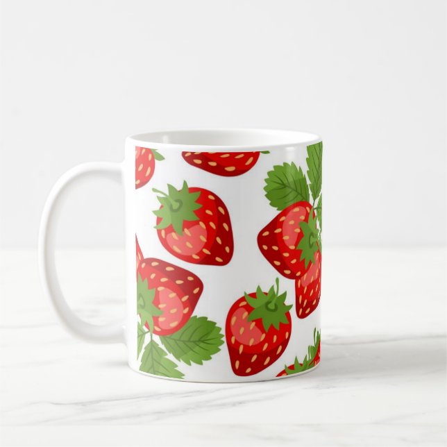 Jordgubbsmönster Kaffemugg (Vänster)