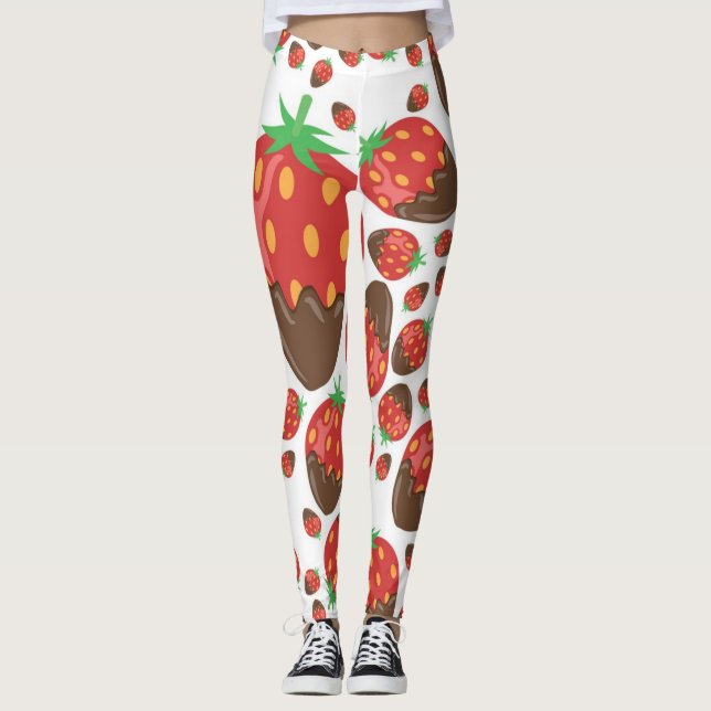 Jordgubbsmönster Leggings (Framsida)