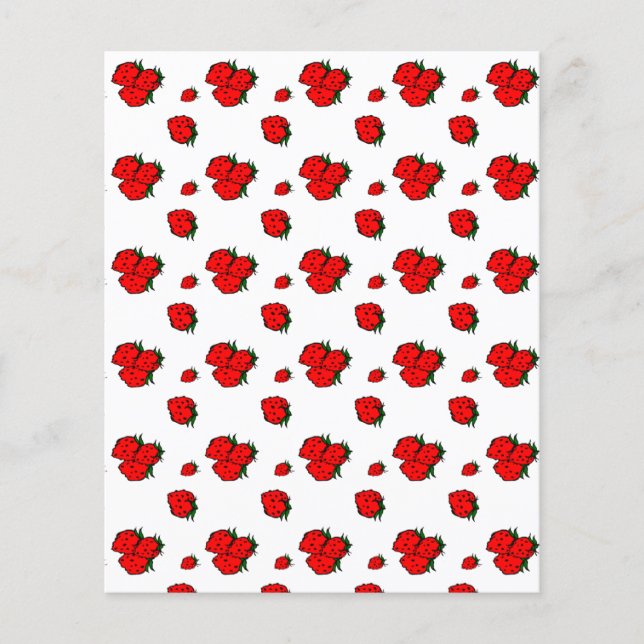 Jordgubbsmönster Pappersflygblad Mall Flygblad (Framsidan)