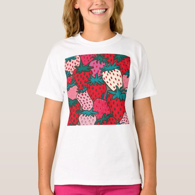 Jordgubbsmönster T Shirt (Framsida)