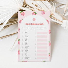 Jordgubbsnamn på djur Unga Djur Baby Shower Lek