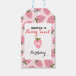 Jordgubbsodling - första födelsedag presentetikett