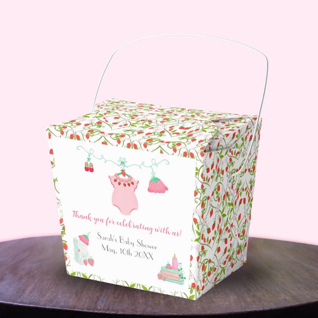 Jordgubbsodling i Baby med Mönster Baby-favoritbox Presentaskar (Gift sweetness in strawberry-themed favor boxes, a charming token for guests.)