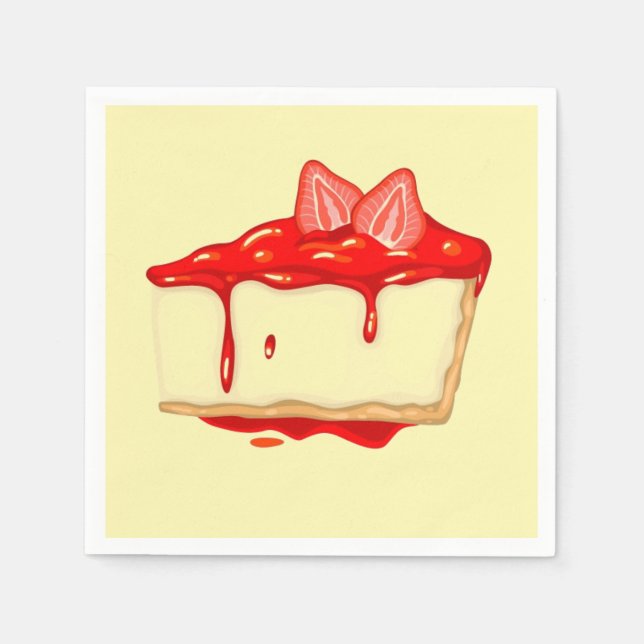 Jordgubbsost eftermiddagstest party pappersservett (Framsidan)