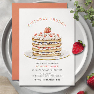 Jordgubbspenisar Roligt Cute Birthday Brunch Inbjudningar
