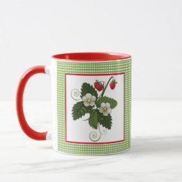 Jordgubbsplanta med Rutig Kant Mugg