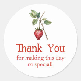 Jordgubbspositiv Tack Runt Klistermärke