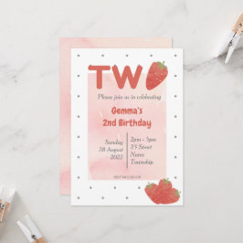 Jordgubbsprickad Två  Inbjudningar