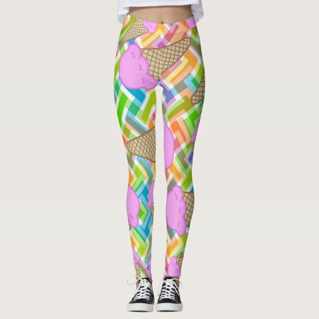Jordgubbsrörets iskrämlegeringar leggings (Framsida)