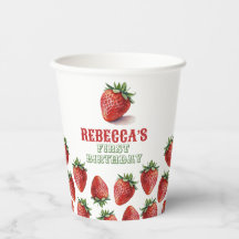 Jordgubbsrött berry Sweet 1st Birthday Papper Kopp