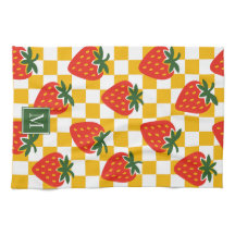 Jordgubbsrustik bondehusrutig monogram