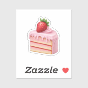 Jordgubbssegmentet Emoji - Sötdessertkonst Klistermärken