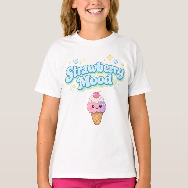 Jordgubbssjälslig Retro T-Shirt för Barn (Framsida)