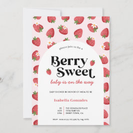 Jordgubbsskor Rosa Daisy Berry Sweet Shower Inbjudningar