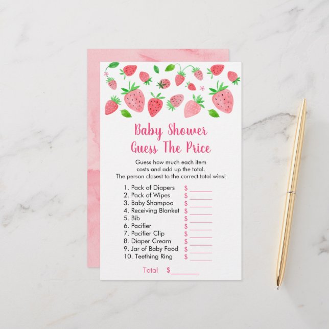 Jordgubbsskuvret gissar Prist spel (Fram/Back In Situ)