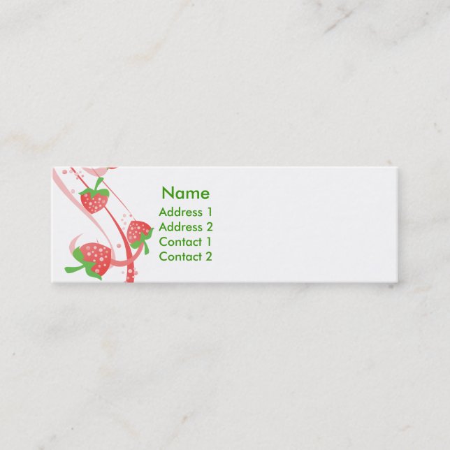 Jordgubbssnurr för Smala Mini Visitkort (Framsida)