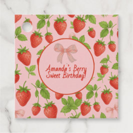 Jordgubbssötad Barns födelsedag Party - Gåvor Etiketter