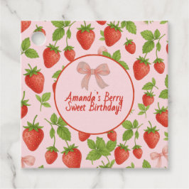 Jordgubbssötad Barns födelsedag Party - Gåvor Etiketter