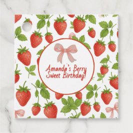 Jordgubbssötad Barns födelsedag Party - Gåvor Etiketter