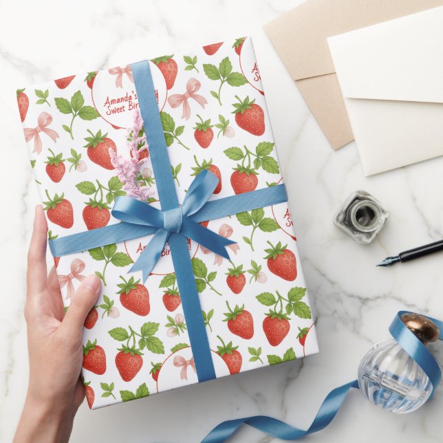 Jordgubbssötad Barns födelsedag Party - Presentpapper (Gifting)