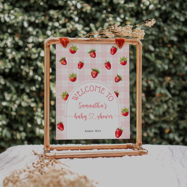 Jordgubbssötare Rustic Welcome Flicka Shower Poster (Skapare uppladdad)
