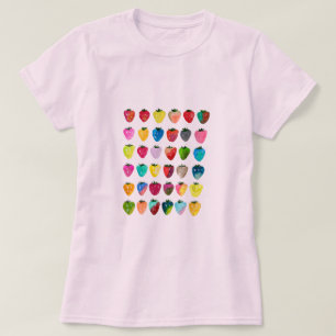 Jordgubbssötma söt frukt, vattenfärg t shirt