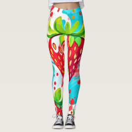 Jordgubbsstänk-mönster Leggings